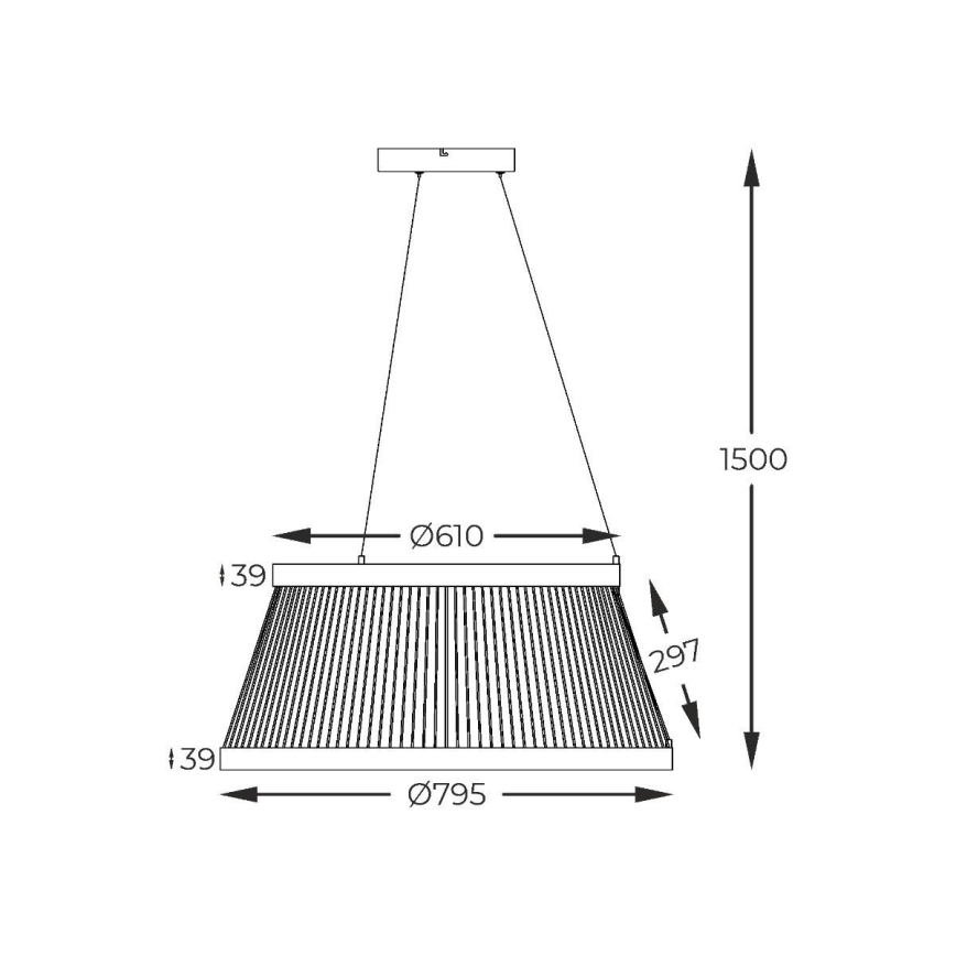 Zuma Line - LED Hämardatav lühter LED/53W/230V 2700-6000K must + kaugjuhtimispult