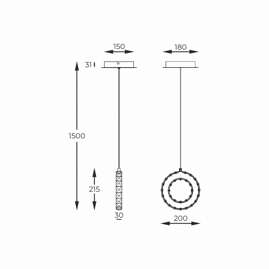 Zuma Line - LED-hämardatav rippvalgusti kaabliga LED/10W/230V kuldne