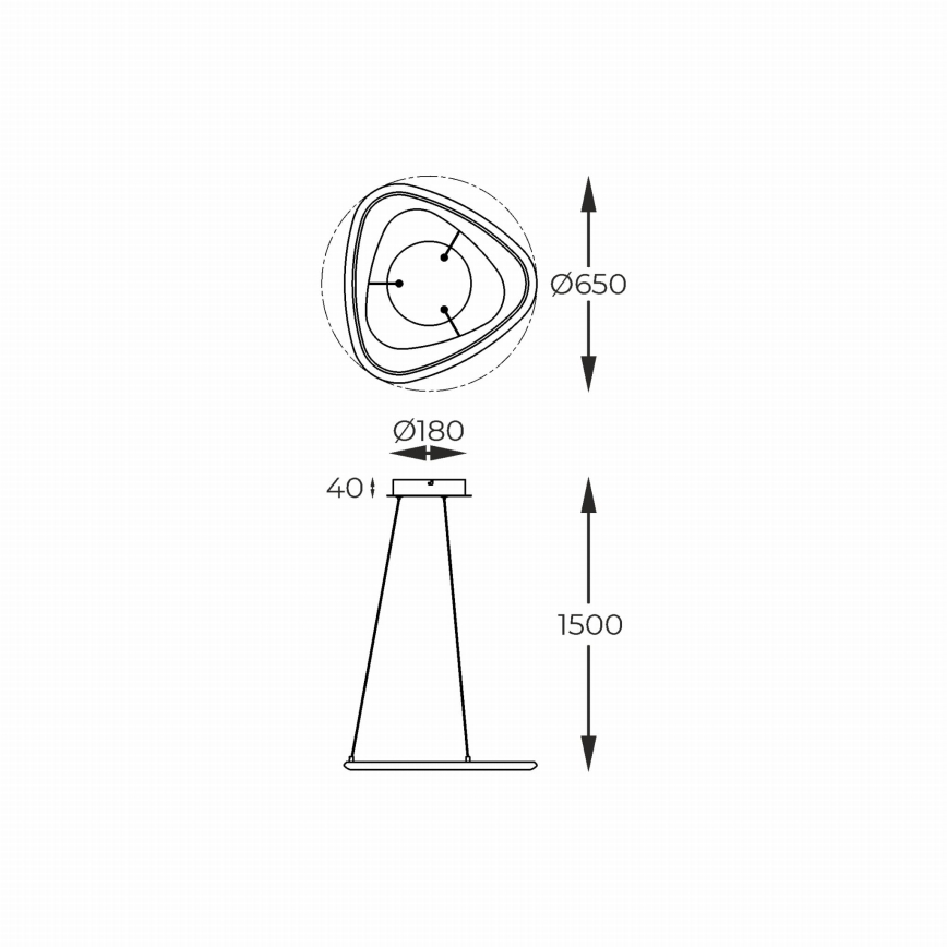 Zuma Line - LED Hämardatav lühter LED/34W/230V 3000K must läikiv kroom