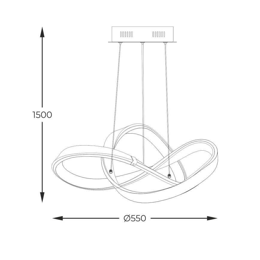 Zuma Line - LED Hämardatav lühter LED/44W/230V must