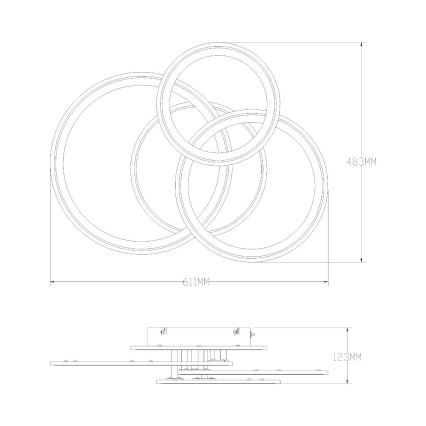Zuma Line - LED Hämardatav laevalgusti LED/55W/230V 3000-6000K must + kaugjuhtimispult