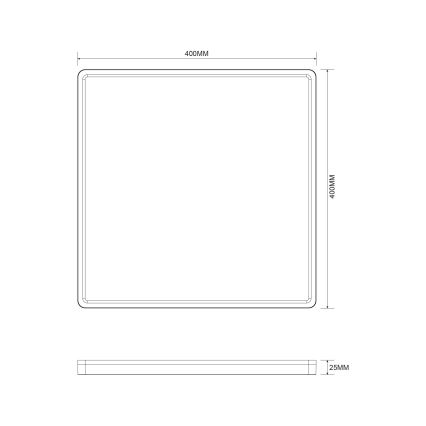 Zuma Line - LED Hämardatav laevalgusti LED/38W/230V + LED/12W 3000/4000/5500K 40x40 cm must