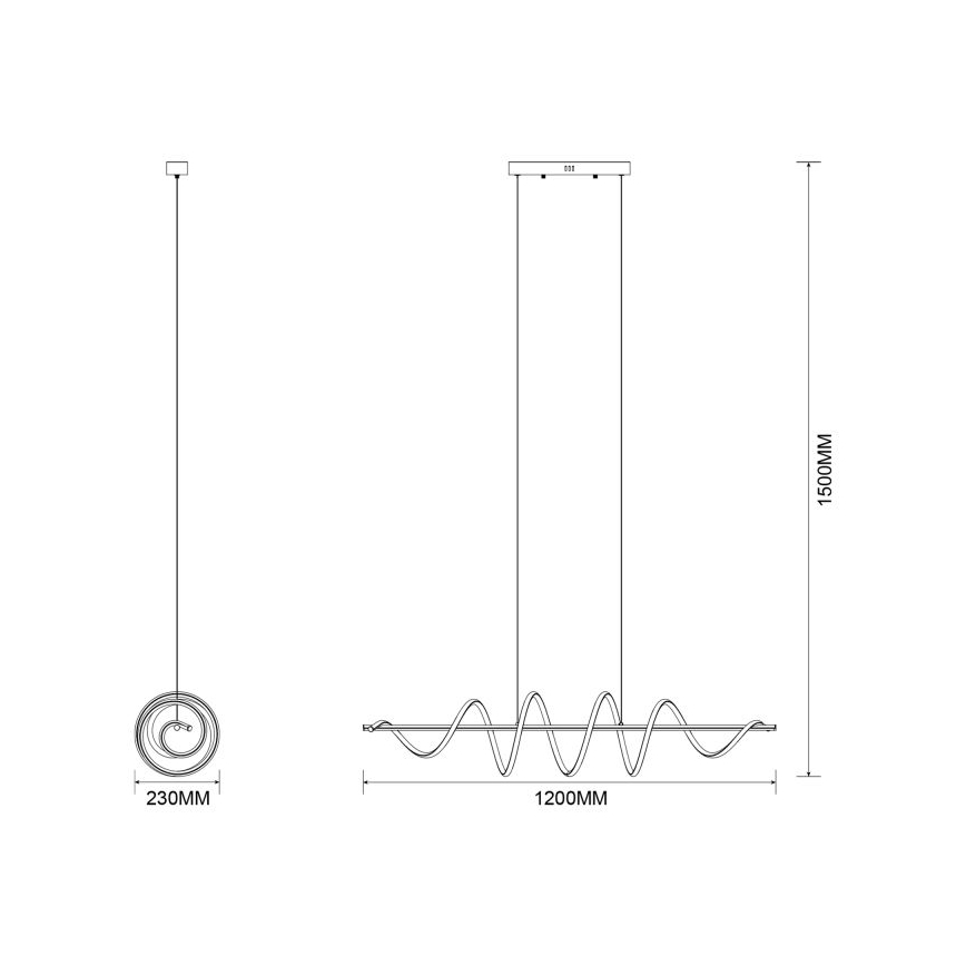 Zuma Line - LED-lühter kaabliga LED/60W/230V must