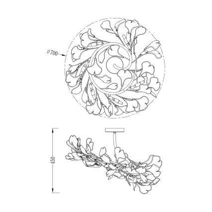 Zuma Line - pinnapealne lühter 6xG9/42W/230V, läbimõõt 70 cm, kuldne
