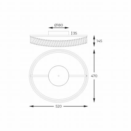 Zuma Line - Hämardatav LED-laelamp LED/36W/230V, läbimõõt 52 cm, roosakuld