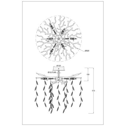 Zuma Line - Laepinnale kinnitatav lühter 6xG9/3,5W/230V läbimõõt 50 cm kuldne