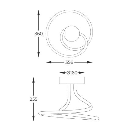 Zuma Line - LED Hämardatav pinnale kinnitatav lühter LED/26W/230V must