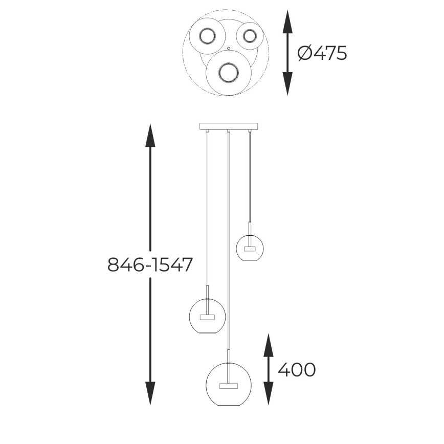 Zuma Line - LED Lühter 3xLED/5W/230V kuldne