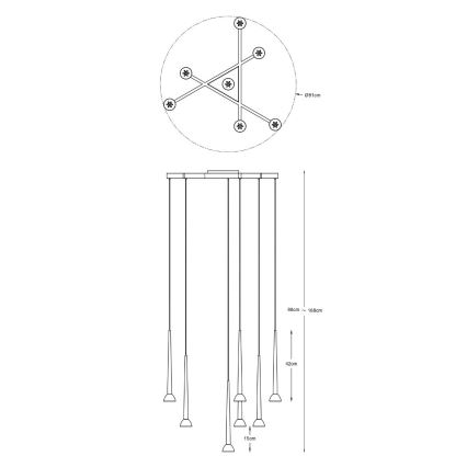 Zuma Line - LED-lühter riputuskaabliga 7xLED/6W/230V must