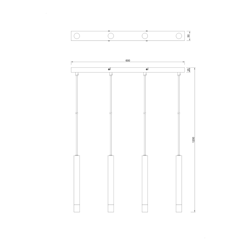 Zuma Line - Kaabliga rippvalgusti 4xG9/5W/230V must