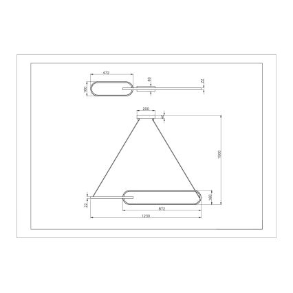 Zuma Line - LED-rippvalgusti riputuskaabliga 2xLED/40W/230V must/kuldne