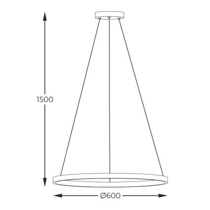 Zuma Line - LED Lühter LED/32W/230V 3000/4000/6000K d. 60 cm must