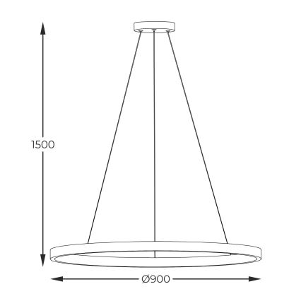 Zuma Line - LED Lühter LED/40W/230V 3000/4000/6000K d. 90 cm must