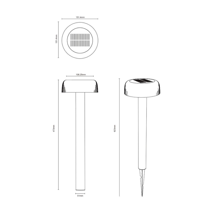 Zuma Line - LED Päikesepaneeliga valgusti LED/2,5W/2000 mAh IP44 must