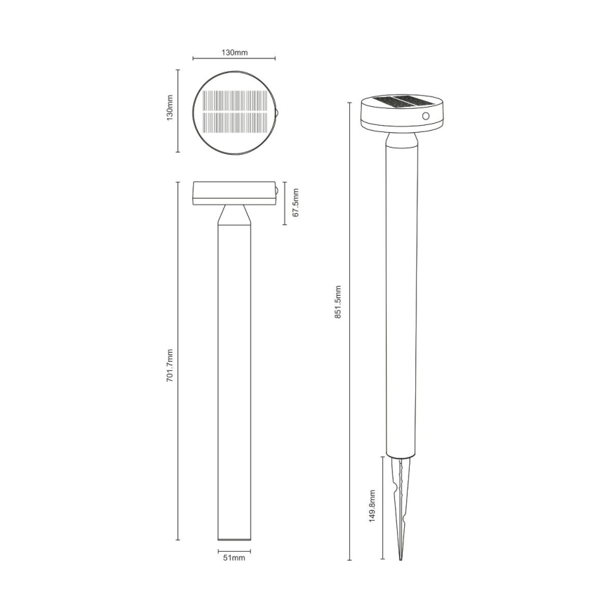 Zuma Line - LED Päikesepaneeliga valgusti koos liikumis- ja hämardusanduriga LED/4,5W/2000 mAh IP44 must