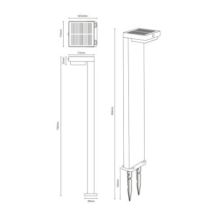 Zuma Line - LED Päikesepaneeliga valgusti koos liikumis- ja hämardusanduriga LED/4,5W/2000 mAh IP44 must