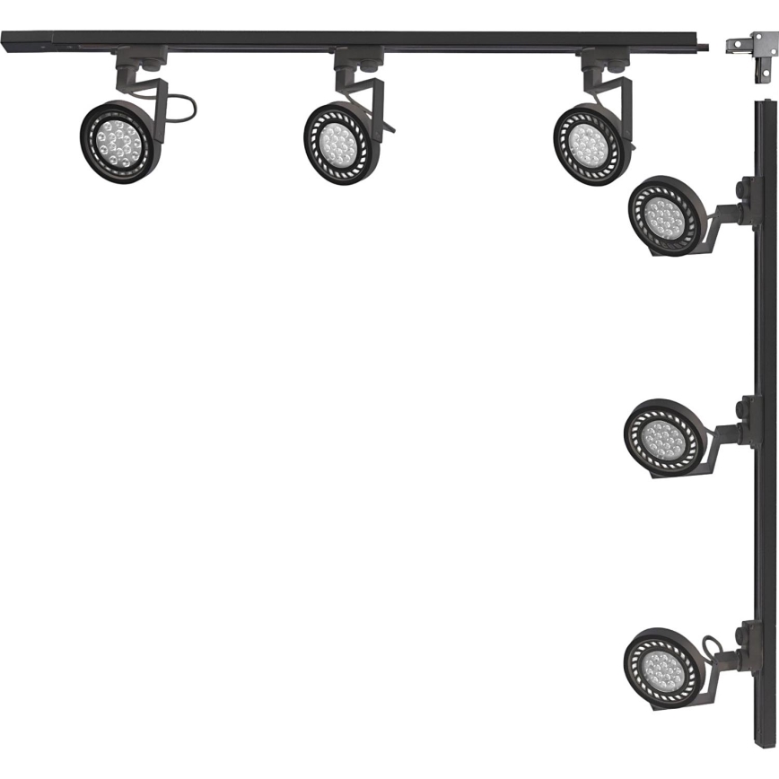 Zuma Line - punktvalgusti liistvalgustussüsteemis 6xGU10/15W/230V, must