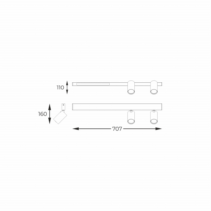 Zuma Line - LED Kohtvalgusti seinale 2xGU10/5W/230V + LED/8W must