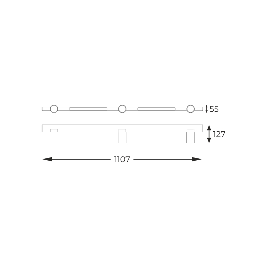 Zuma Line - LED Kohtvalgusti seinale 3xGU10/5W/230V + 2xLED/8W must