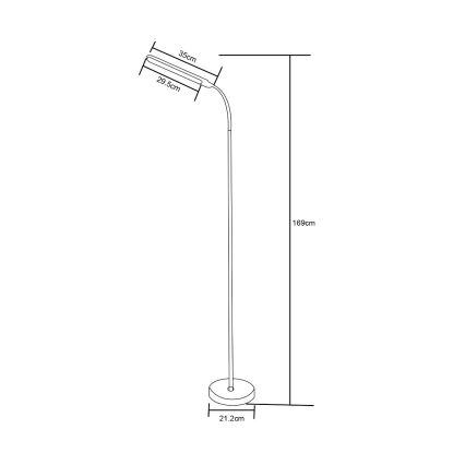 Zuma Line - LED Hämardatav põrandalamp LED/10W/230V 3000/4500/6500K must