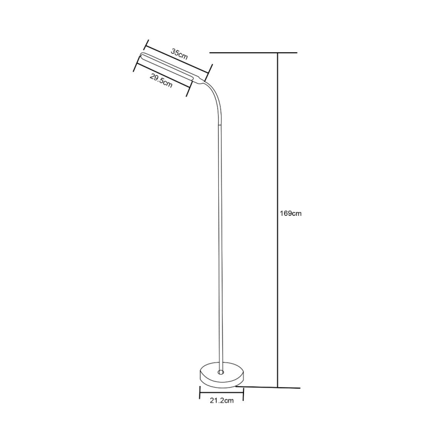 Zuma Line - LED Hämardatav põrandalamp LED/10W/230V 3000/4500/6500K valge