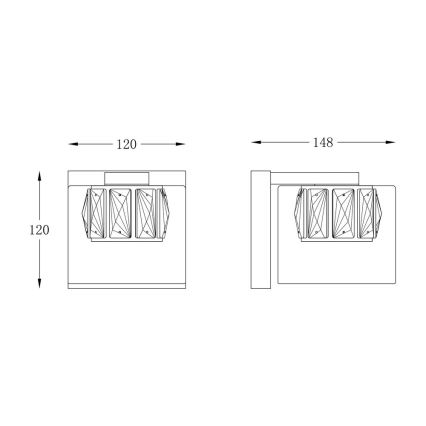 LED Kristallist seinavalgusti LED/5W/230V