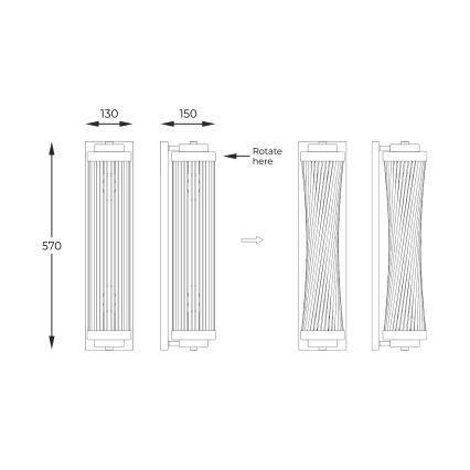 Zuma Line - Seinavalgusti 2xE14/60W/230V kuldne