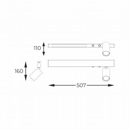 Zuma Line - LED Kohtvalgusti seinale 1xGU10/5W/230V + LED/8W must