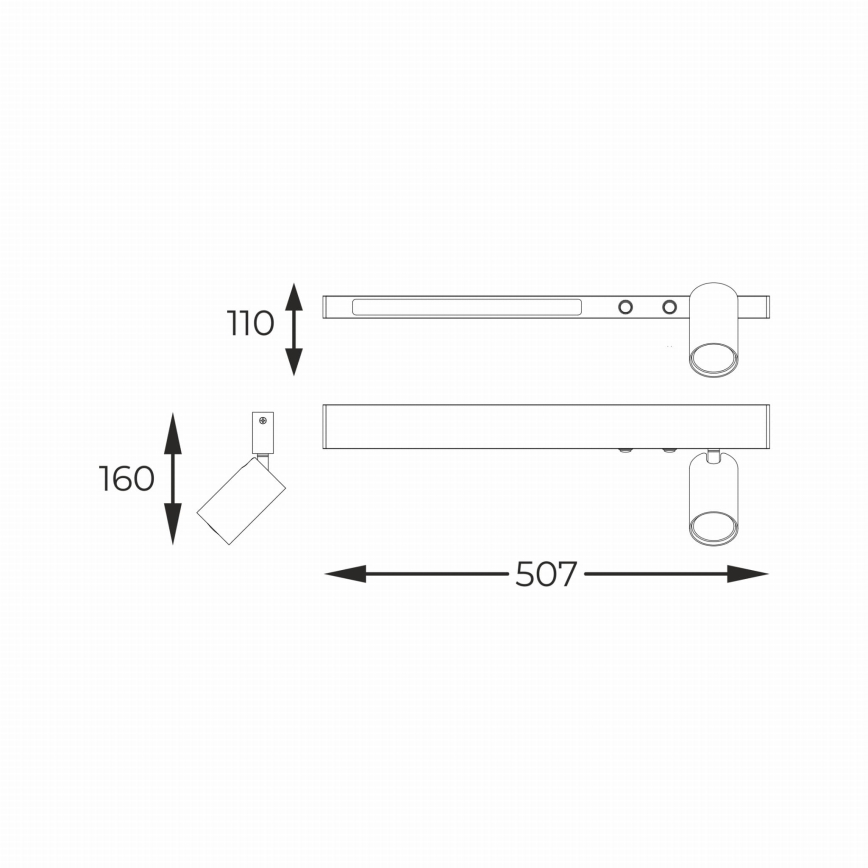 Zuma Line - LED Kohtvalgusti seinale 1xGU10/5W/230V + LED/8W must