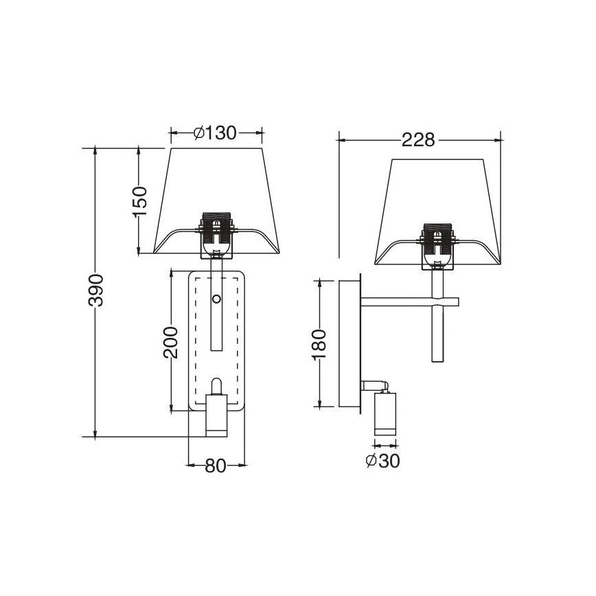 Zuma Line - LED seinalamp 1xE27/40W/230V + LED/2,5W mattkroom/valge