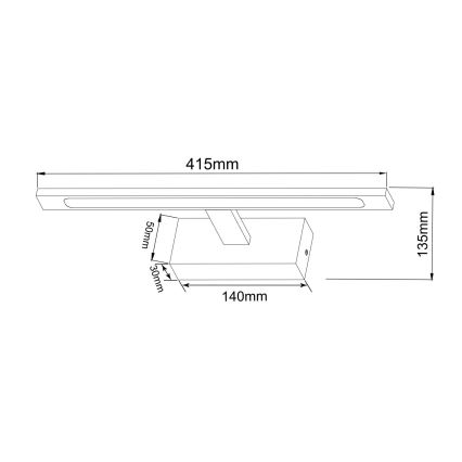 Zuma Line - LED Peeglivalgustus vannituppa LED/12W/230V 41 cm IP44 must