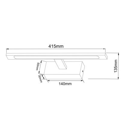 Zuma Line - LED Peeglivalgustus vannituppa LED/12W/230V 41 cm IP44 kuldne