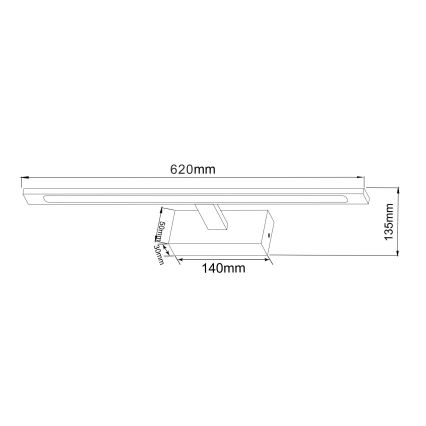 Zuma Line - LED Peeglivalgustus vannituppa LED/20W/230V 62 cm IP44 kuldne