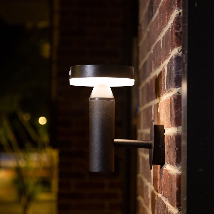 Zuma Line - LED Päikesepaneel seinavalgusti koos liikumis- ja hämardusanduriga LED/4,5W/2000 mAh IP44 must